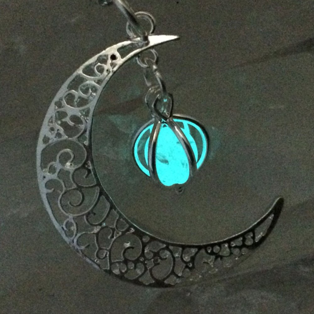 Crescent Moon Glow in the dark Necklace